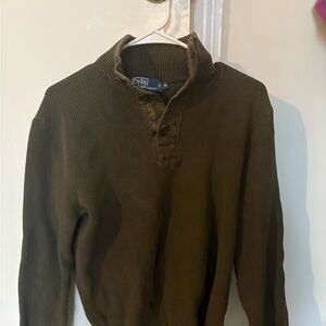 Polo by Ralph Lauren Men's Green Zip-Up Sweater